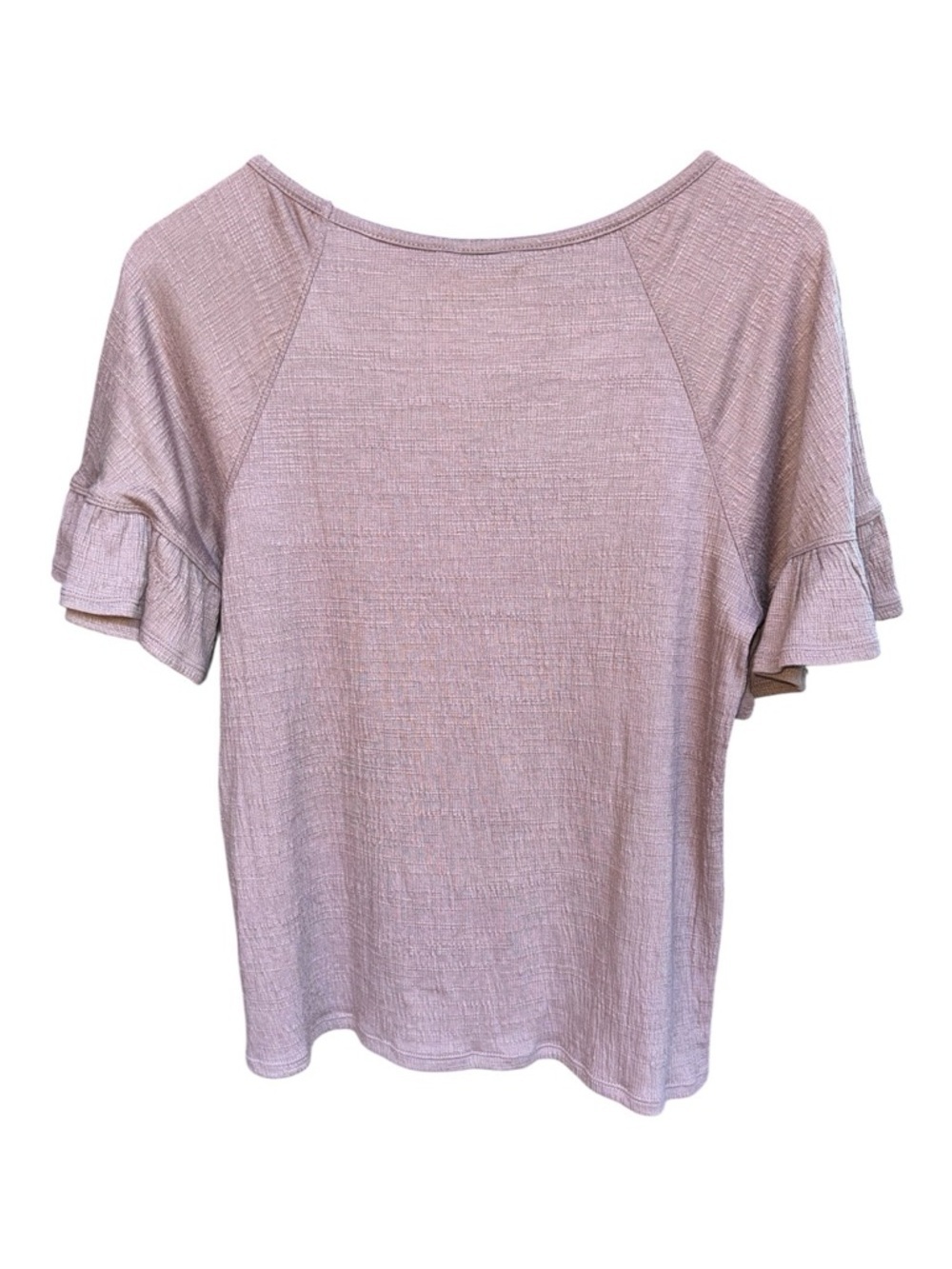 Max Studio Flutter Sleeves Texture Knit Scoop Neck Blouse Mauve Mist Size Large - Picture 3 of 11